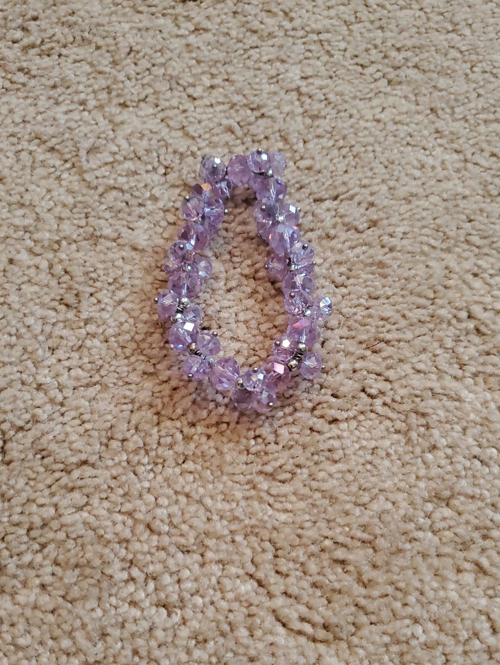 Lavender Crystal Beaded Stretch Bracelet - Women Jewelry